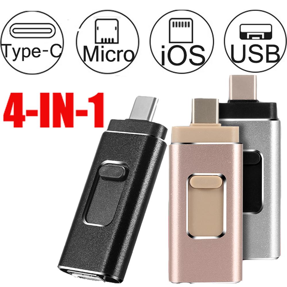 كابل شحن متعدد 4 في 1 متوافق مع آيفون وأندرويد | Compatible With Apple 4 In 1 Stick For iPhone Android Type C USB Key