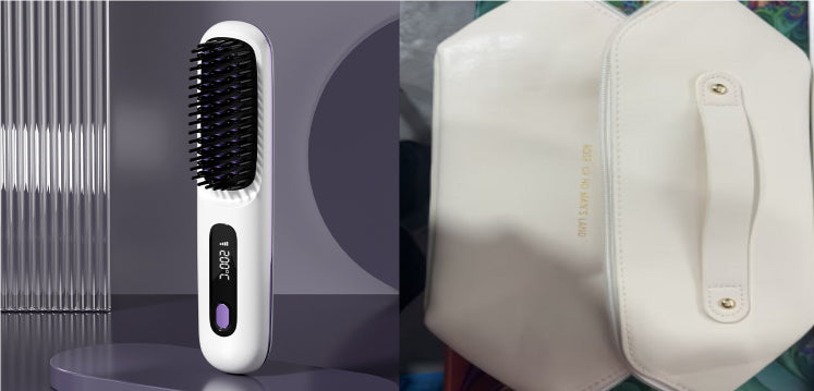 مشط تمليط لاسلكي 2 في 1 | 2 In 1 Straight Hair Comb Wireless Hair Straightener Brush