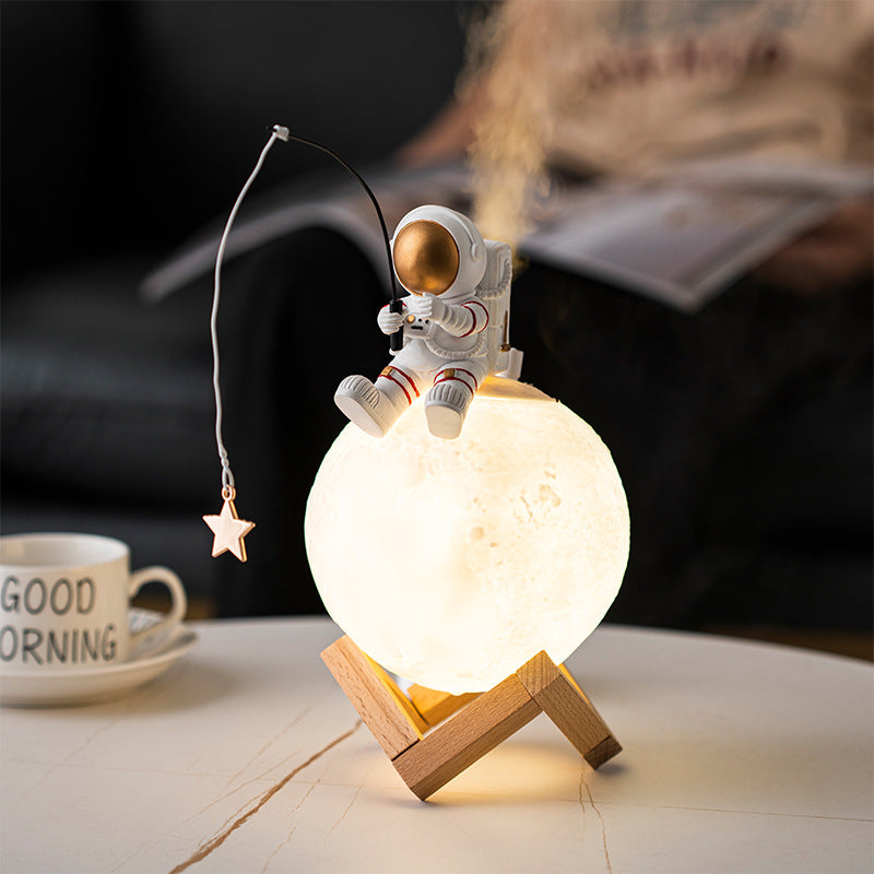 تمثال رائد فضاء مع مرطب وإضاءة ليلية | Astronaut Figurine Humidifier Night Light Home Decor