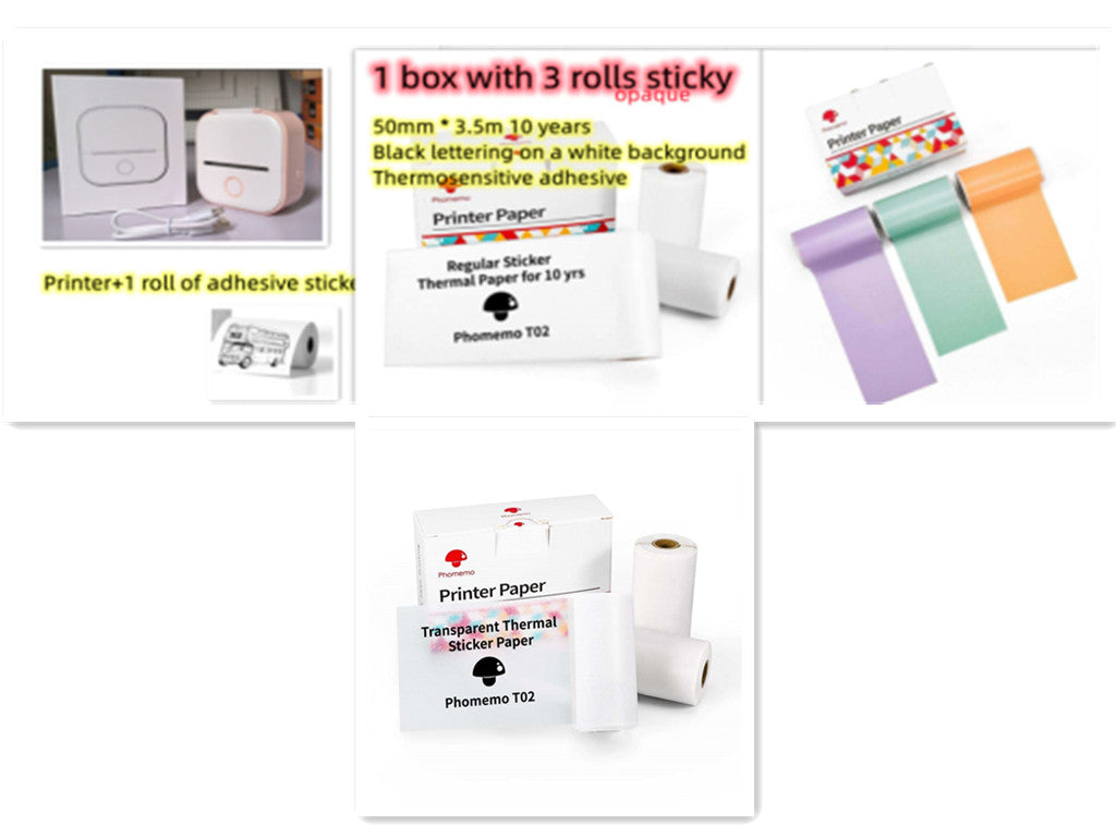 طابعة ملصقات حرارية محمولة بلوتوث للصور والبطاقات والأسئلة | Portable Mini Thermal Label Printer Home Photo Printer Bluetooth Mini Label Printer
