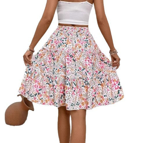 تنورة نسائية عصرية مطبوعة مطاطية | Womens Fashionable Casual Printed Stretch Skirt