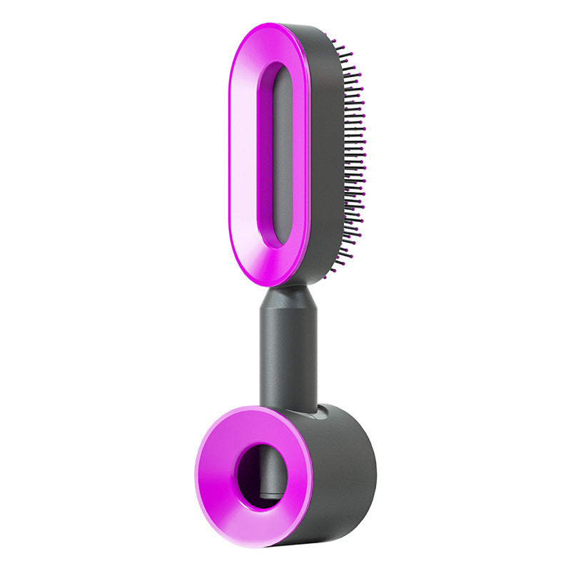 فرشاة شعر ذاتية التنظيف بضغطة واحدة مضادة للكهرباء لمساج فروة الرأس | Self Cleaning Hair Brush One-key Cleaning Anti-Static Airbag Massage Scalp Comb