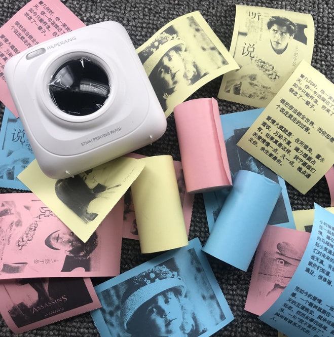 طابعة حرارية لاسلكية صغيرة للملصقات والبطاقات | Mini Bluetooth Wireless Thermal Printer Paper Sticker Label Printer