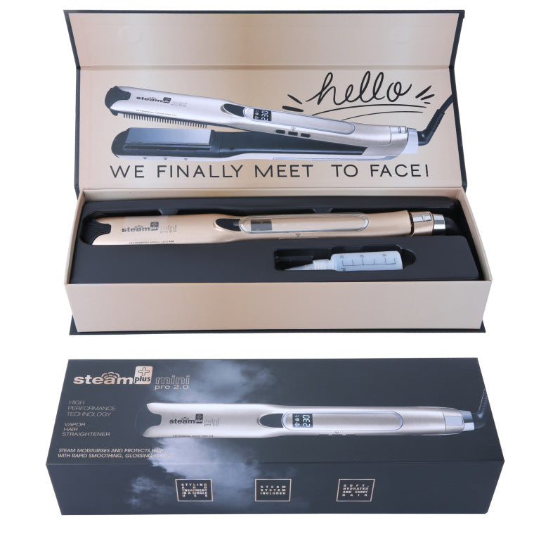 مكواة شعر بخار ميني للفرد والتمويج | Mini Steam Splint Spray Steam Hair Straightener For Curling Or Straightening