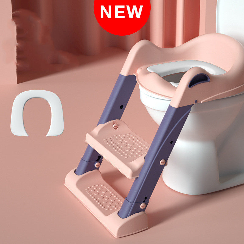 مقعد مرحاض أطفال قابل للطي | Stair-type Baby Ladder Folding Toilet Seat  Cushion