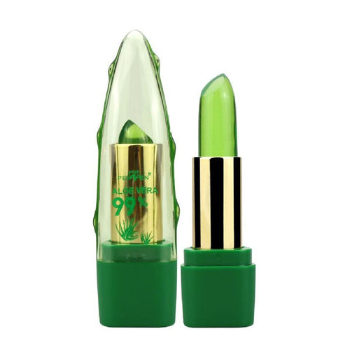 أحمر شفاه مغير اللون بالصبار الطبيعي مرطب ومغذي | Aloe Vera Gel Color Changing Lipstick Gloss Moisturizer Anti-drying Lip Care