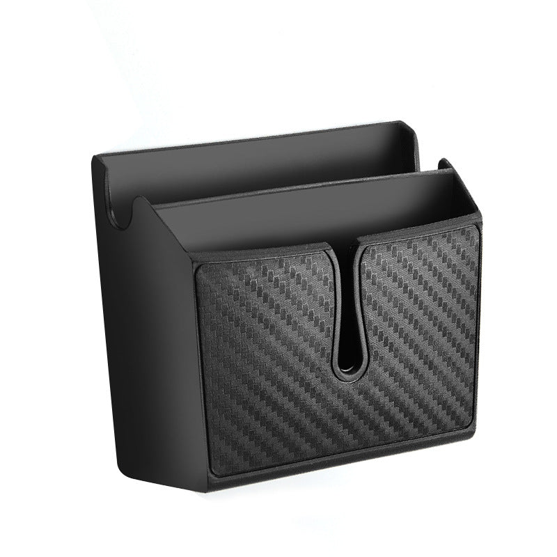 صندوق تخزين لاصق للهاتف بنمط ألياف الكربون | Removable Sticky Carbon Fiber Mobile Phone Storage Box