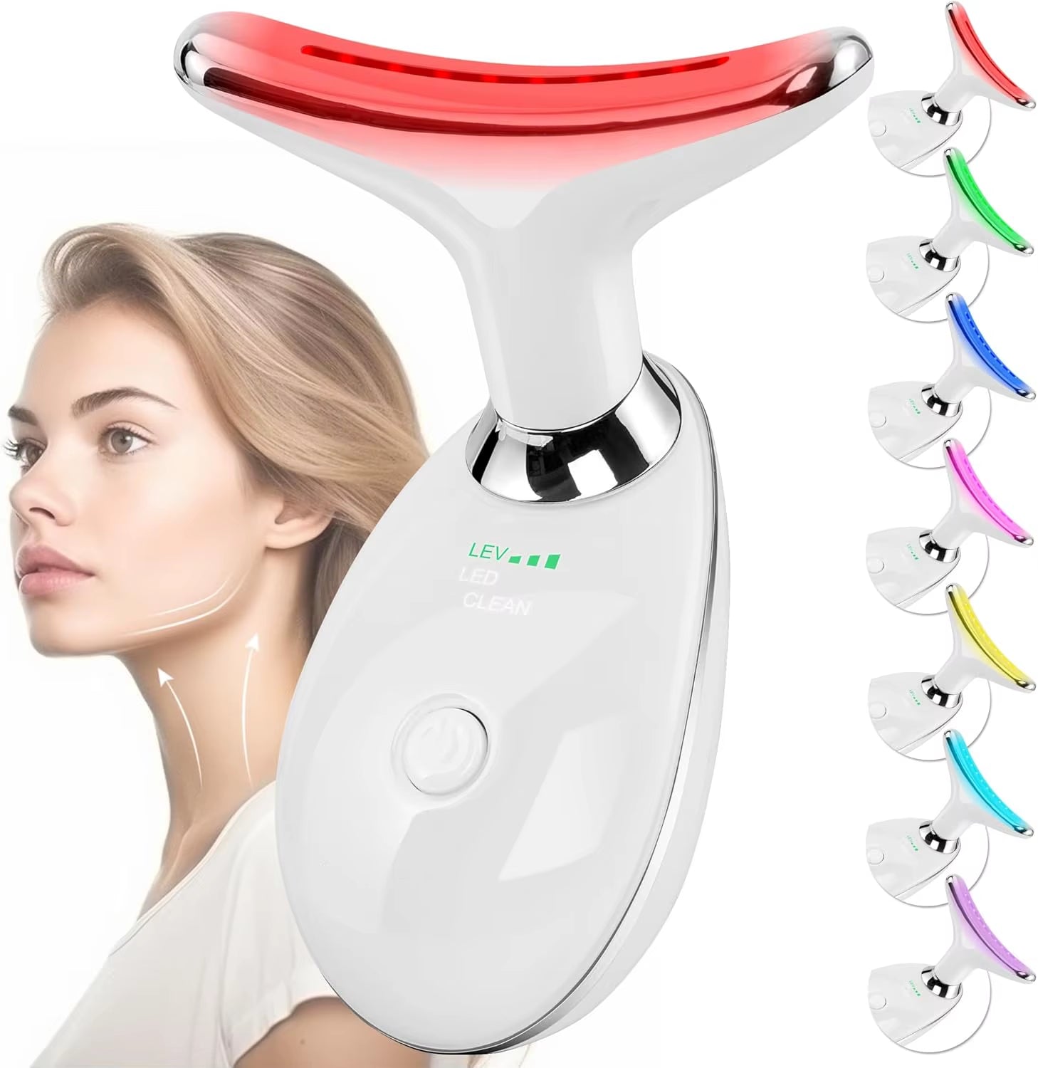 Hot Sale 7 in 1 Antiagingwrinkles Face Massager anti Aging Facial Neck Eye Night Massage Device for Women and Machine