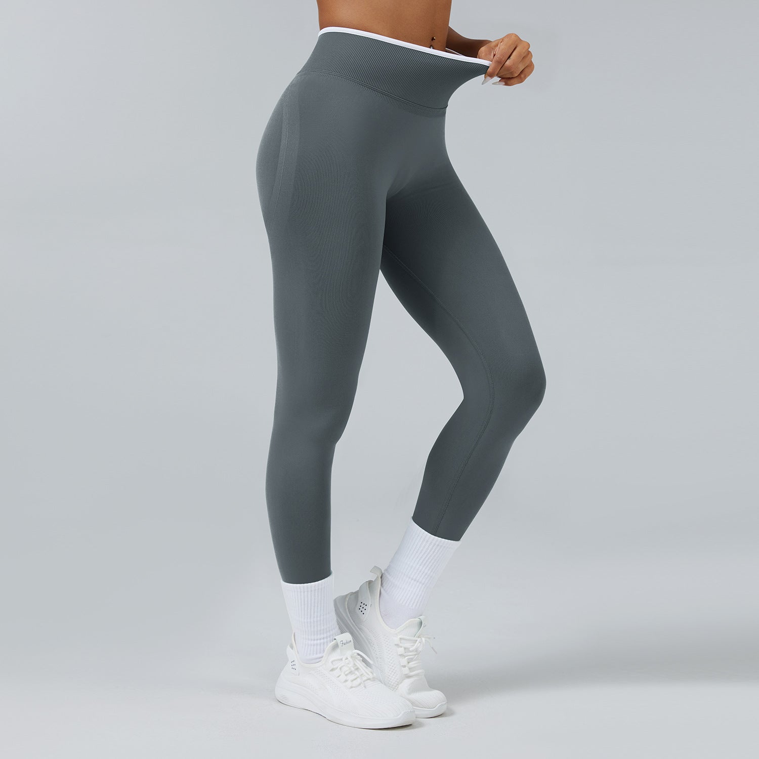 بنطال يوغا سلس عالي الخصر سريع الجفاف | Seamless Knitted Tight High Waist Quick-drying Sports Yoga Pants