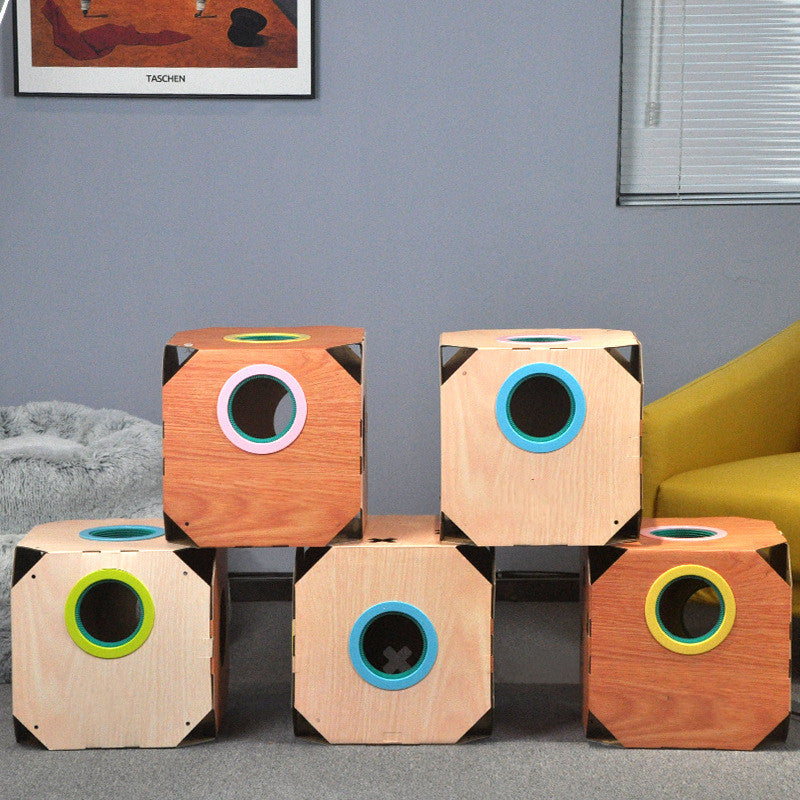 صندوق ألعاب قطط متعدد الاستخدامات مع لوح خدش | DIY Multipurpose Cat Hiding Box Toys