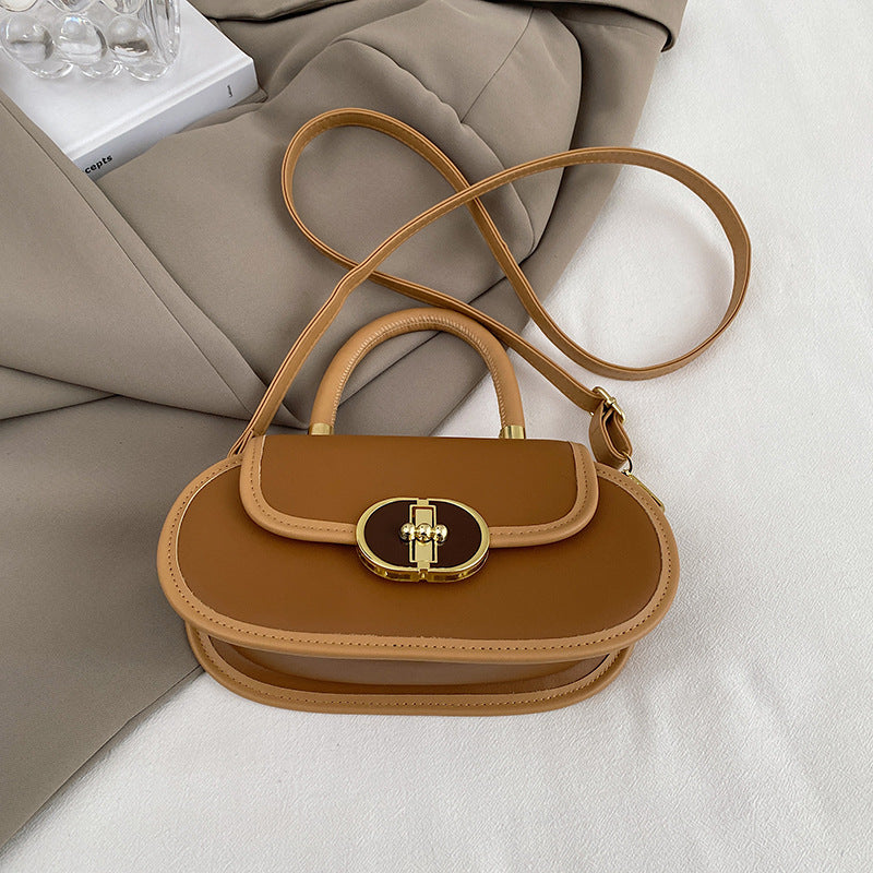 حقيبة توت ريترو مات فاخرة مع حقيبة دائرية صغيرة سحاب | Premium Retro Matte Tote Bag Autumn Crossbody Mini Round Bag