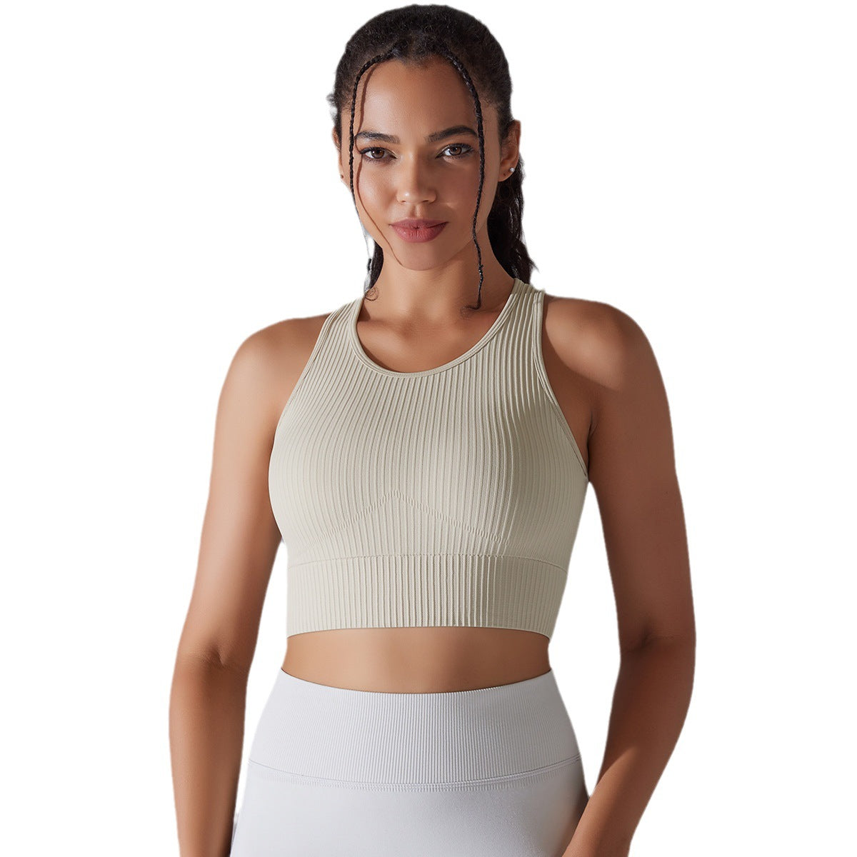 صدرية يوغا محبوكة سلسة بظهر جميل | Seamless Knitted Solid Color I-shaped Beauty Back Yoga Vest