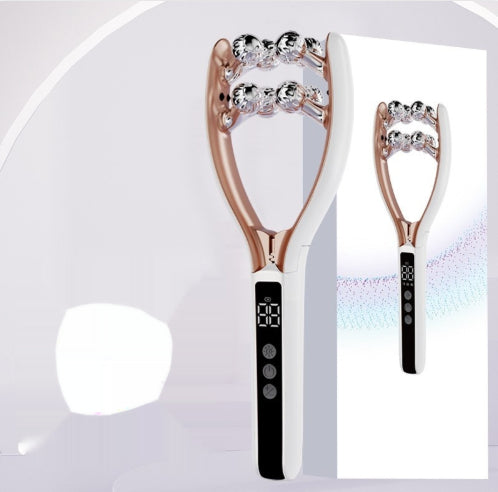 رولر EMS المنزلي بتيار ميكرو كهربائي ذكي بالموجتين الأحمر والأزرق لشد الوجه | Home V-Roller EMS Microcurrent Electric Smart Red And Blue Dual-Wave Roller Face Slimming Lifting