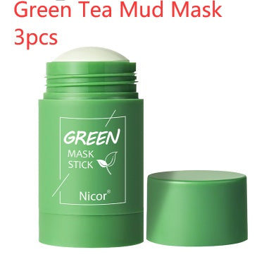 ماسك طين الشاي الأخضر مضاد للحبوب | Cleansing Green Tea Clay Mask Anti-Acne Whitening Seaweed Skin Care
