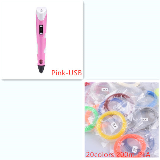 قلم طباعة ثلاثية الأبعاد للأطفال رسم وإبداع | 3D Print Pen Graffiti Stereoscopic Paintbrush Children Puzzle Painting Toy