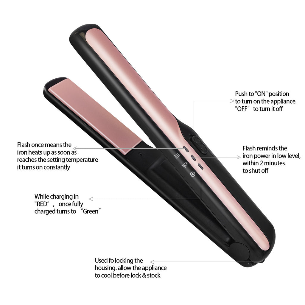 مكواة شعر لاسلكية بشحن USB | USB Wireless Charging Hair Straightener