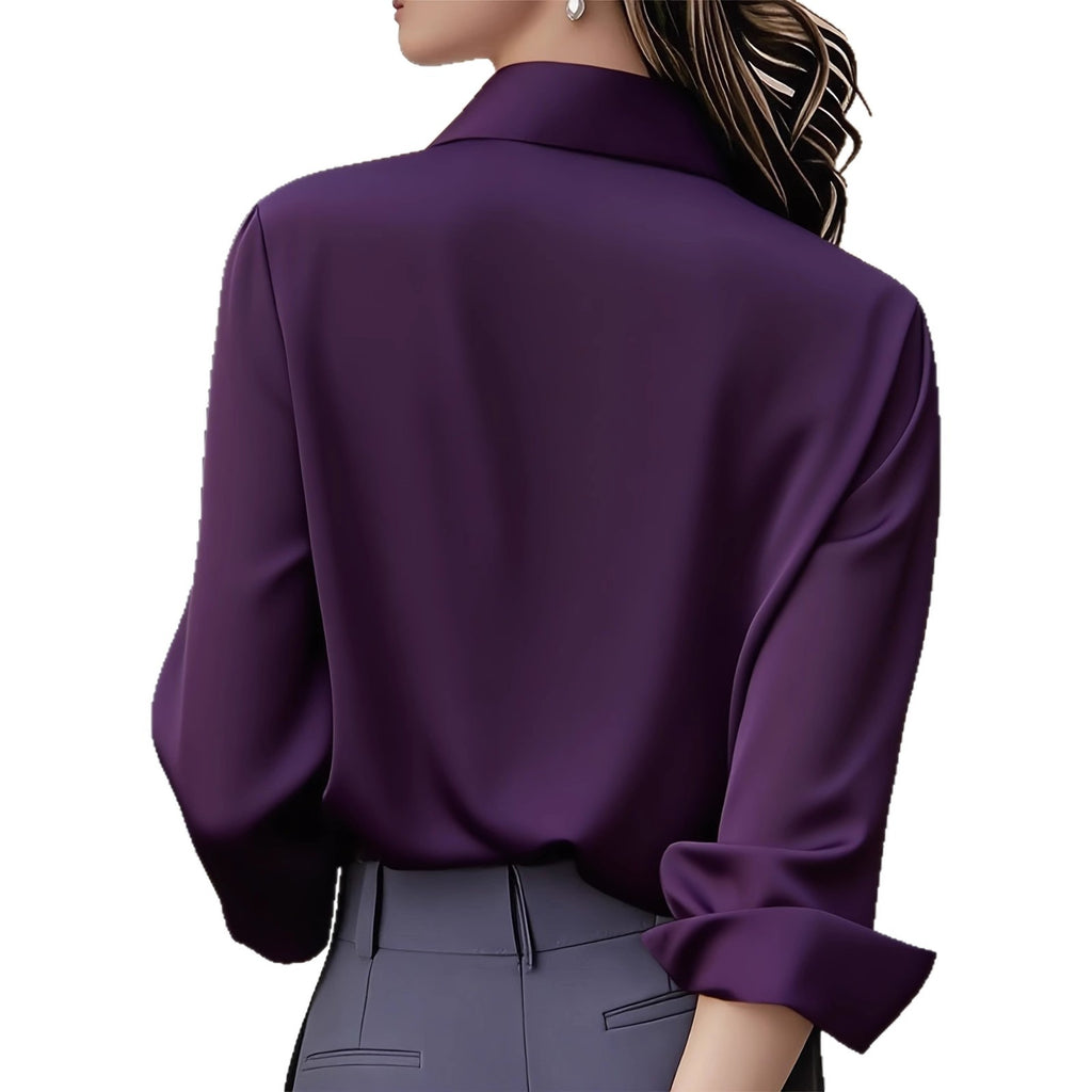 قميص عمل رسمي احترافي بأكمام طويلة وأزرار كبس | Long-sleeve Professional Formal Work Uniform Snap-button Shirt