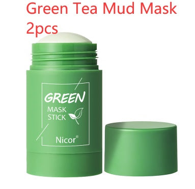ماسك طين الشاي الأخضر مضاد للحبوب | Cleansing Green Tea Clay Mask Anti-Acne Whitening Seaweed Skin Care