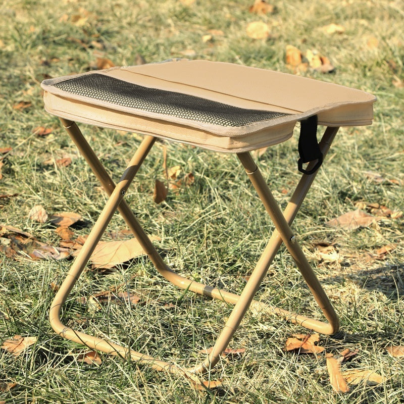 كرسي قابل للطي محمول للخارج بحقيبة ستيل كربون | Outdoor Backpack Handbag Folding Chair Leisure Portable Pocket