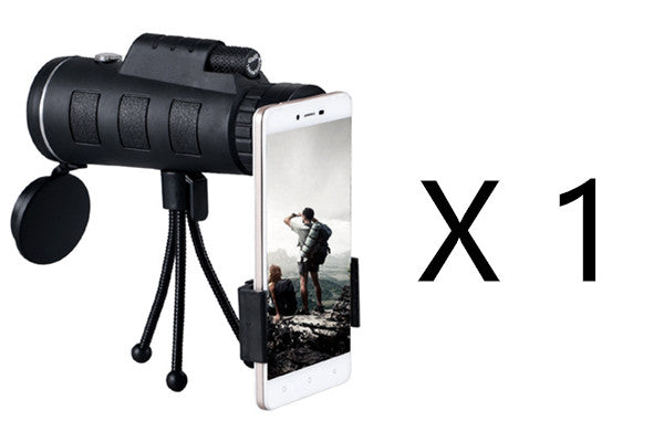 تلسكوب أحادي العين قابل للتكبير مع بوصلة وحامل هاتف وحامل ثلاثي | Monocular Telescope Zoom Scope with Compass Phone Mount Tripod
