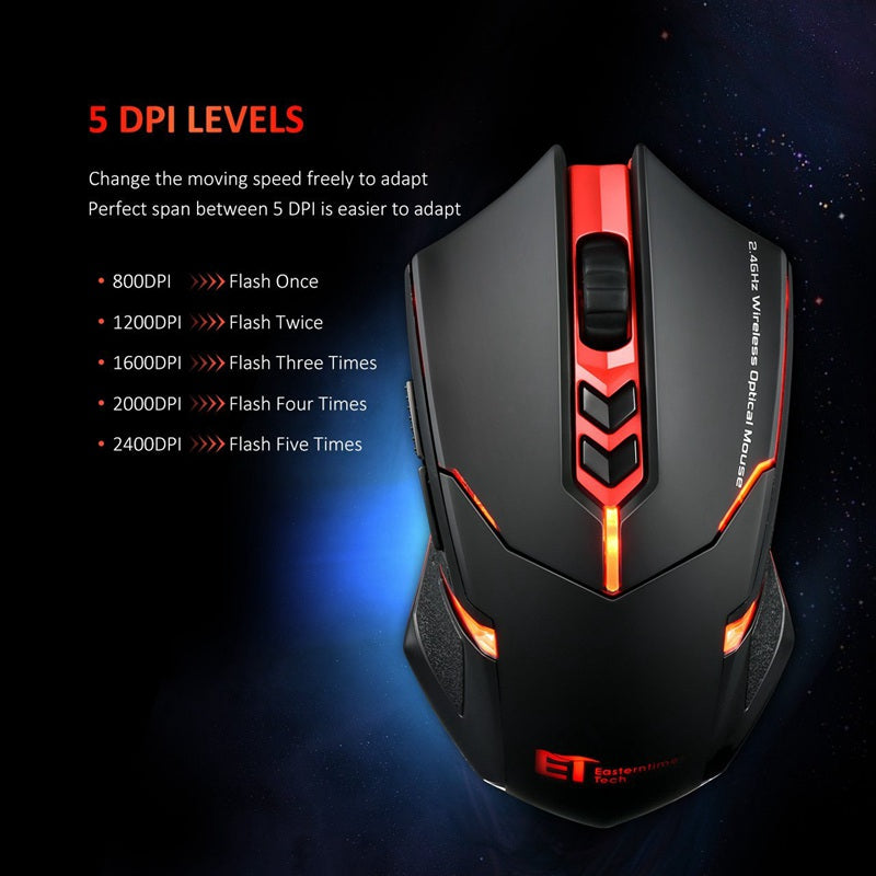 ماوس لاسلكي صامت مضيء موفر للطاقة | Power-Saving Silent Luminous Wireless Mouse
