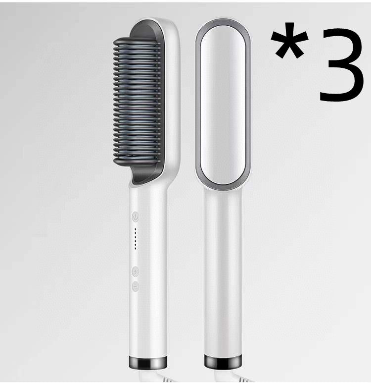 مكواة شعر 2 في 1 مع تجعيد | New 2 In 1 Hair Straightener Hot Comb Curling Tong Electric Hair Brush