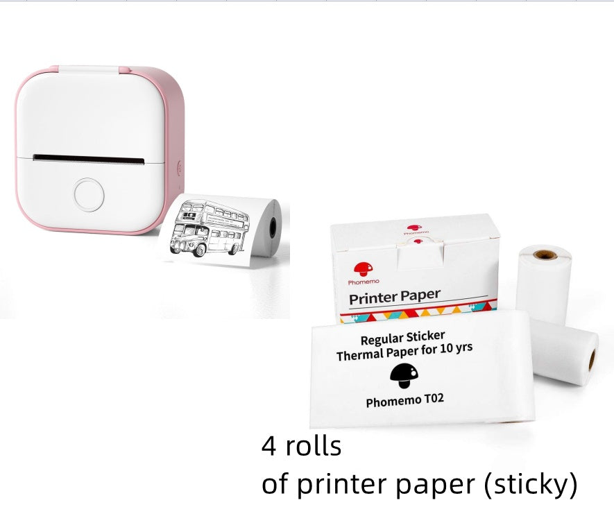 طابعة ملصقات حرارية محمولة بلوتوث للصور والبطاقات والأسئلة | Portable Mini Thermal Label Printer Home Photo Printer Bluetooth Mini Label Printer