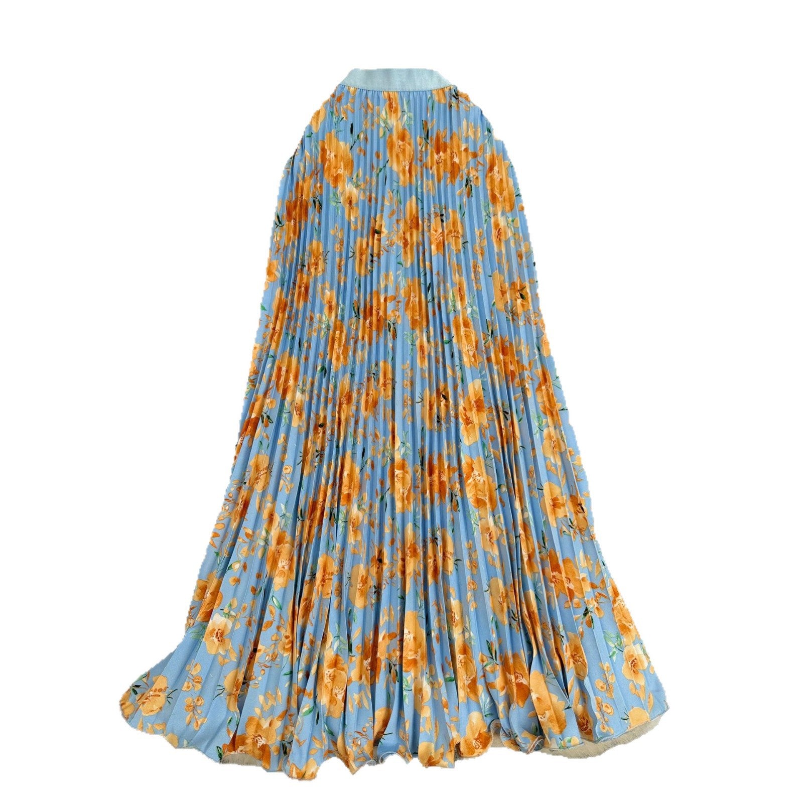 تنورة مطوية مطبوعة عالية الخصر متعددة الاستخدامات | Printed Pleated Skirt For Workwear Versatile And High-waisted