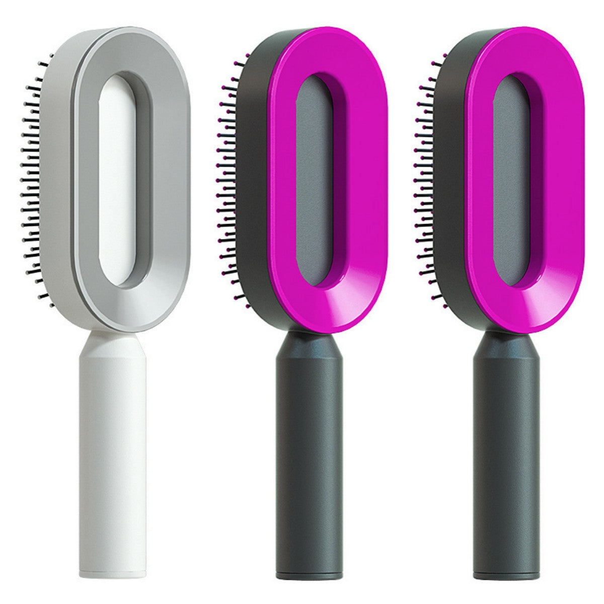 فرشاة شعر ذاتية التنظيف بضغطة واحدة مضادة للكهرباء لمساج فروة الرأس | Self Cleaning Hair Brush One-key Cleaning Anti-Static Airbag Massage Scalp Comb