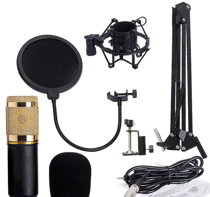 طقم مايكروفون BM800 مع حامل وشبكة وحامل صدمات | BM800 Microphone Set with Cantilever Stand, Pop Filter & Shock Mount