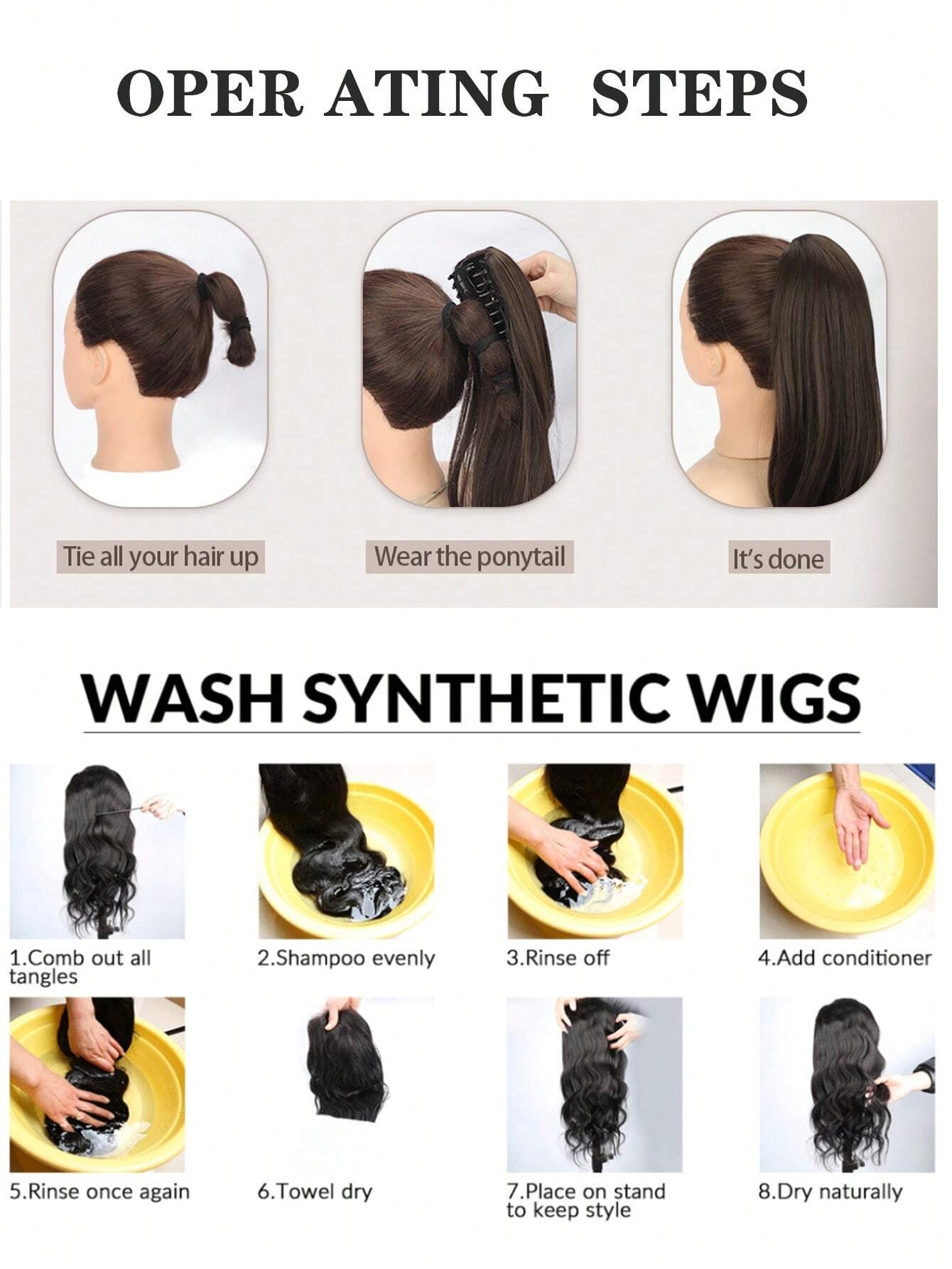 Claw Ponytail Extension Hair 