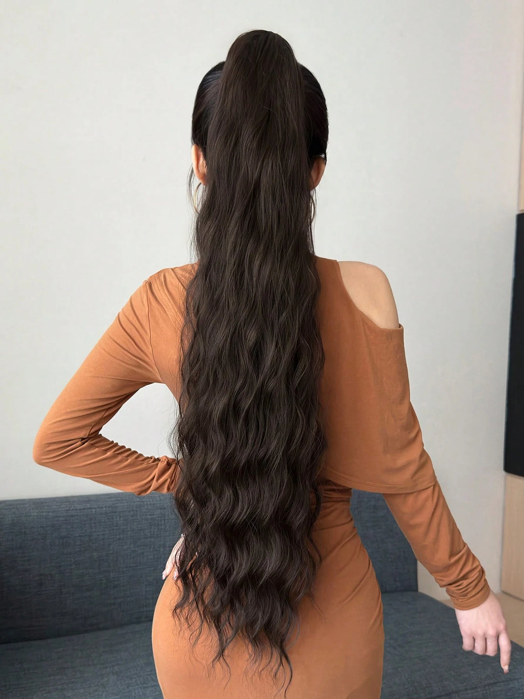 ZURO 32-Inch Long Wavy Synthetic Hair Extension, Heat Resistant Fiber Ponytail Clip-In, Suitable for Women & Girls, Party & Daily Use