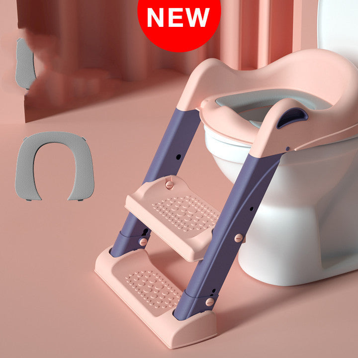 مقعد مرحاض أطفال قابل للطي | Stair-type Baby Ladder Folding Toilet Seat  Cushion