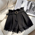 شورت نسائي عالي الخصر كاجوال للقصيرات | High-waisted Casual Shorts Cropped Pants For Petite Women