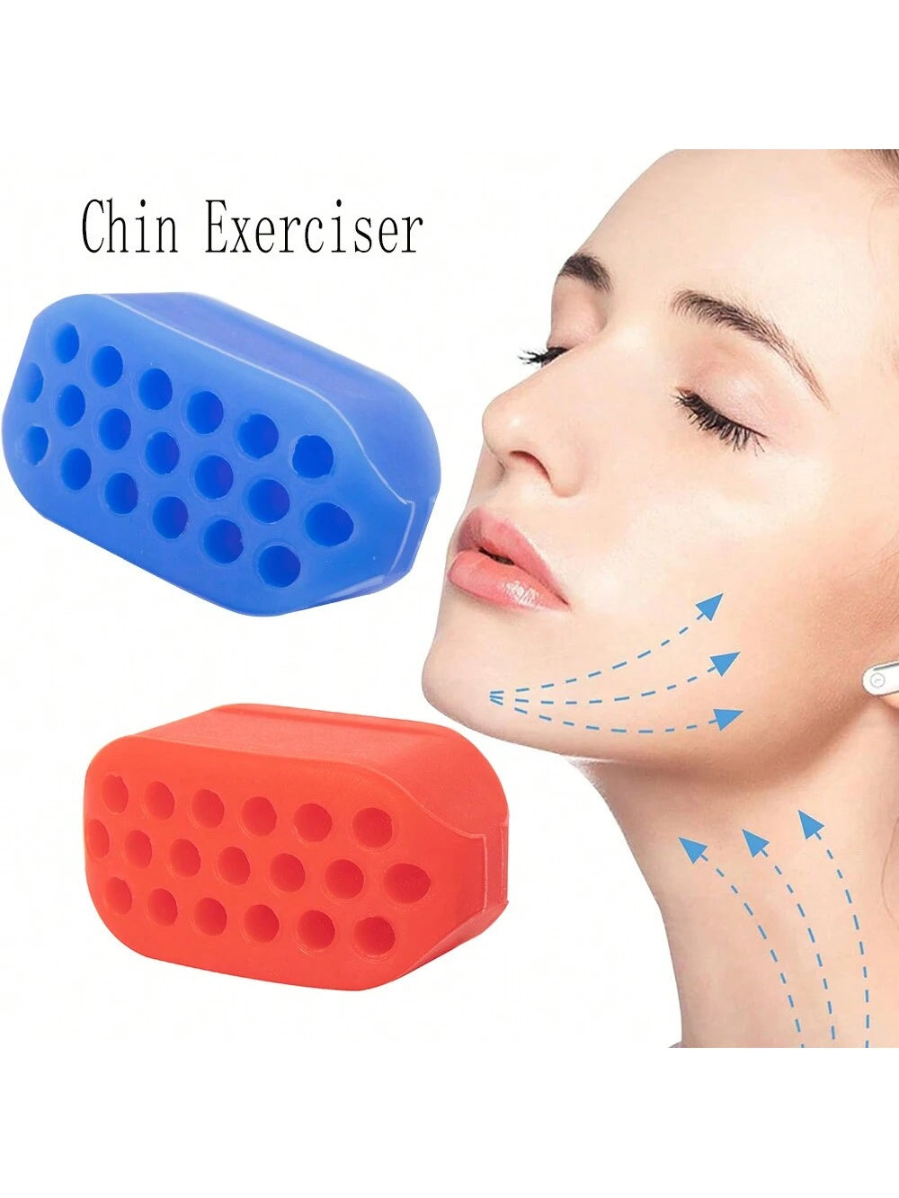 2Pcs Chin Exerciser, Fitness Face Muscle Trainer, Silicone Chewing Jaw Exerciser,Beauty,Skin Care Products,Spa,Self Care,Skin Care Tools,Face Care,Esthetician Supplies,Massage,Face Massage Tool,Face Roller