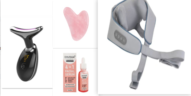 جهاز مساج EMS لشد الرقبة | EMS Thermal Neck Lifting Massager LED Photon Microcurrent Wrinkle Remover