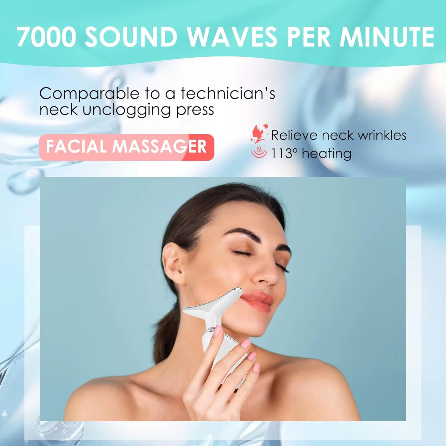 Hot Sale 7 in 1 Antiagingwrinkles Face Massager anti Aging Facial Neck Eye Night Massage Device for Women and Machine