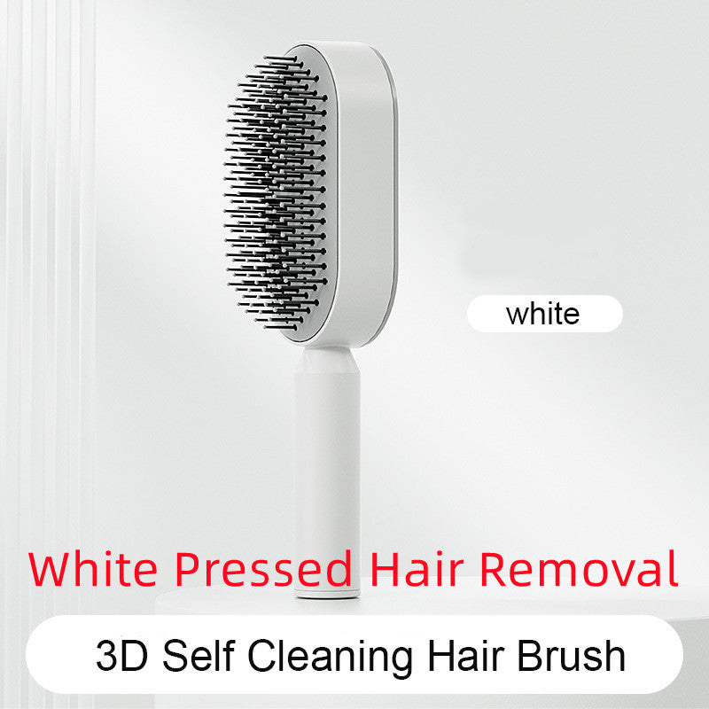فرشاة شعر ذاتية التنظيف بضغطة واحدة مضادة للكهرباء لمساج فروة الرأس | Self Cleaning Hair Brush One-key Cleaning Anti-Static Airbag Massage Scalp Comb