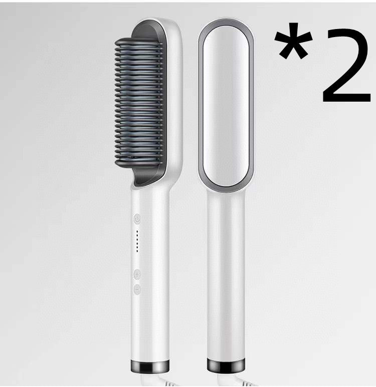 مكواة شعر 2 في 1 مع تجعيد | New 2 In 1 Hair Straightener Hot Comb Curling Tong Electric Hair Brush