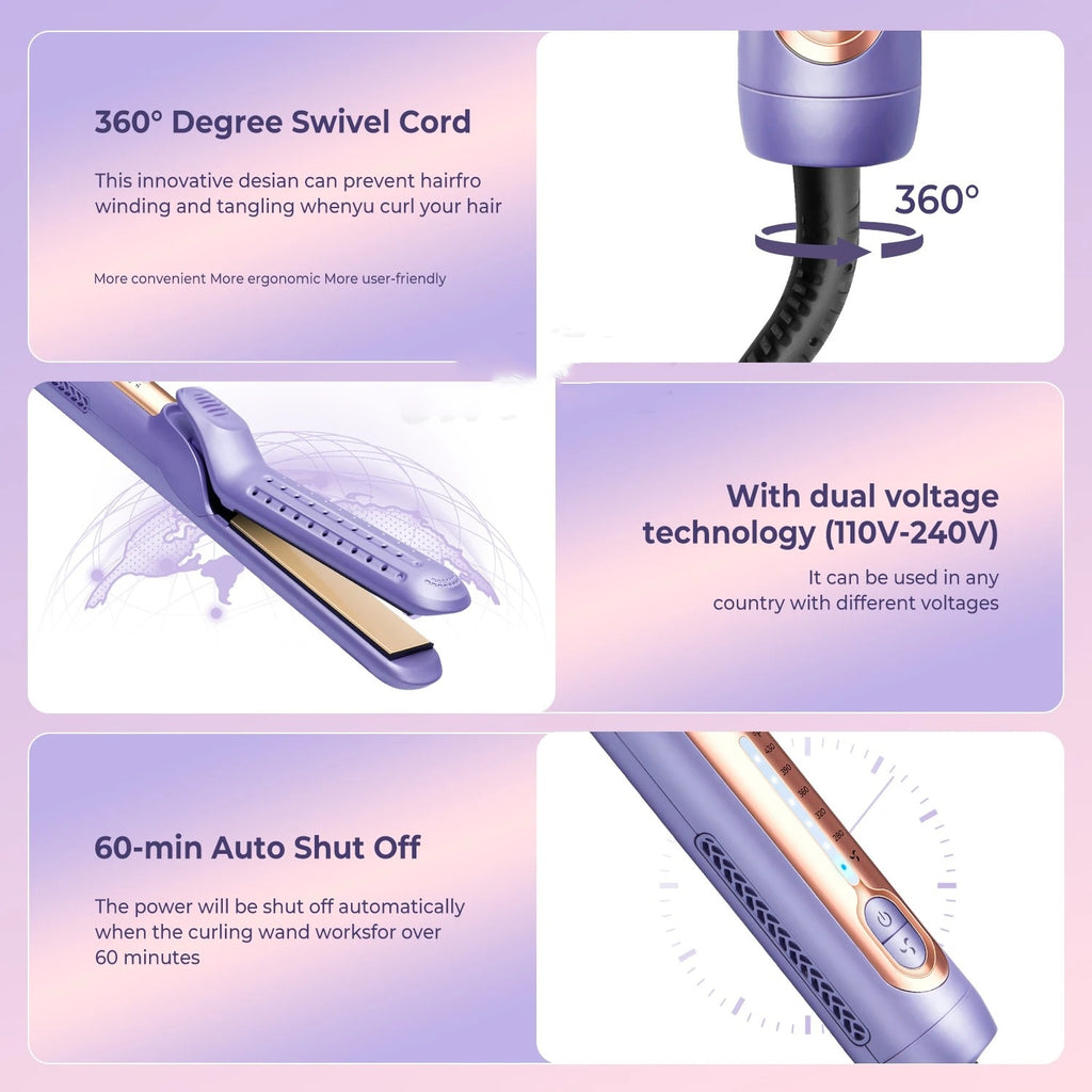 مكواة شعر كهربائية منزلية للتجعيد والتسريح | Home Hair Curling Electric Hair Straightener Device