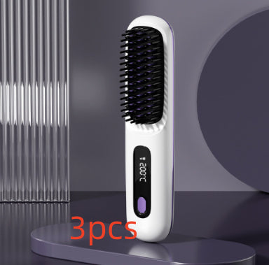 مشط تمليط لاسلكي 2 في 1 | 2 In 1 Straight Hair Comb Wireless Hair Straightener Brush