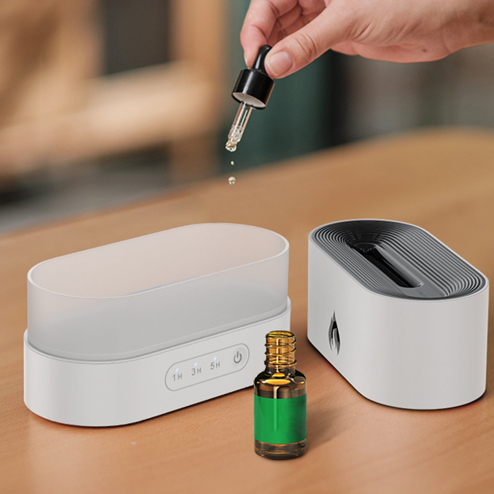 جهاز عطور بتأثير اللهب مع مرطب هادئ | Flame Aromatherapy Humidifier Diffuser Home Decor