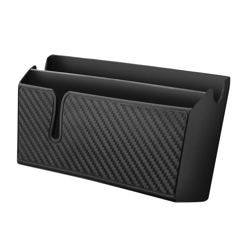 صندوق تخزين لاصق للهاتف بنمط ألياف الكربون | Removable Sticky Carbon Fiber Mobile Phone Storage Box
