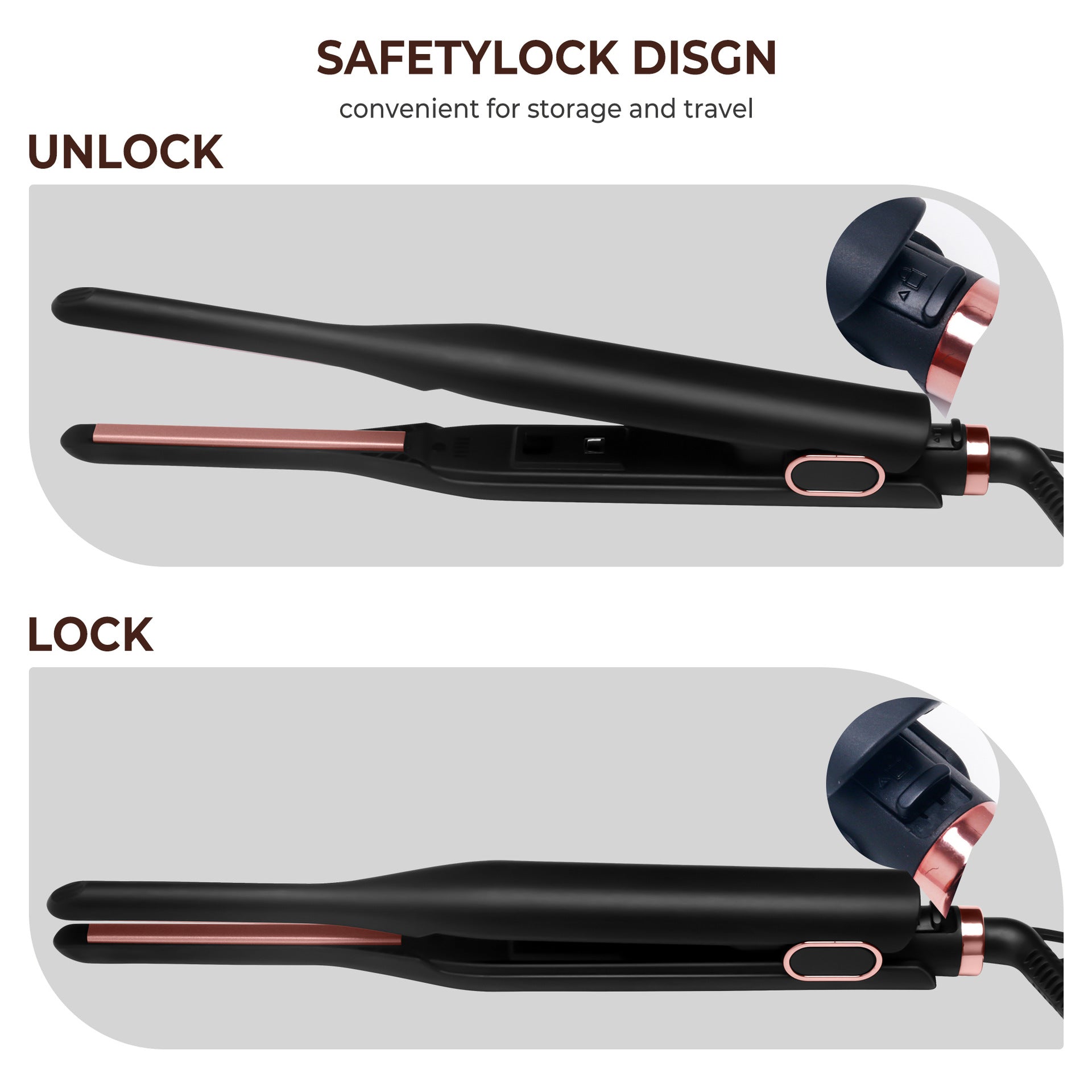 مكواة شعر ميني سريعة التسخين للفرد والتمويج | Quick Thermal Wide Voltage Mini Hair Straightener Hair Straightening Plate Hair Curler