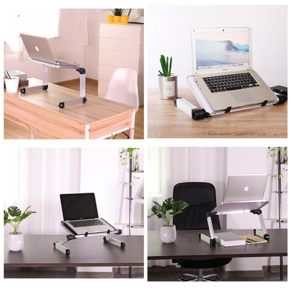 حامل لابتوب قابل للطي مريح بزاوية 360 درجة من ألومنيوم | Foldable Laptop Stand Ergonomic Desk Tablet Holder