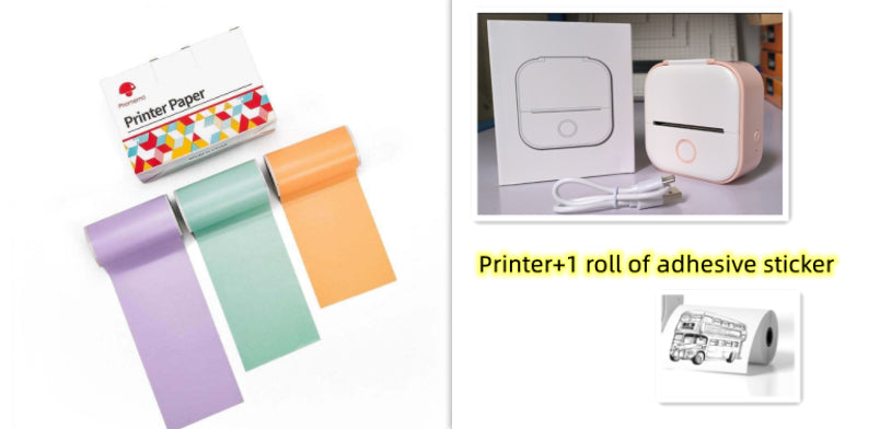 طابعة ملصقات حرارية محمولة بلوتوث للصور والبطاقات والأسئلة | Portable Mini Thermal Label Printer Home Photo Printer Bluetooth Mini Label Printer