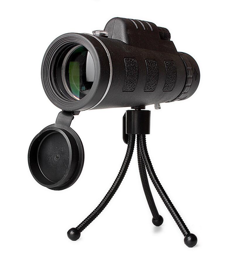 تلسكوب أحادي العين قابل للتكبير مع بوصلة وحامل هاتف وحامل ثلاثي | Monocular Telescope Zoom Scope with Compass Phone Mount Tripod