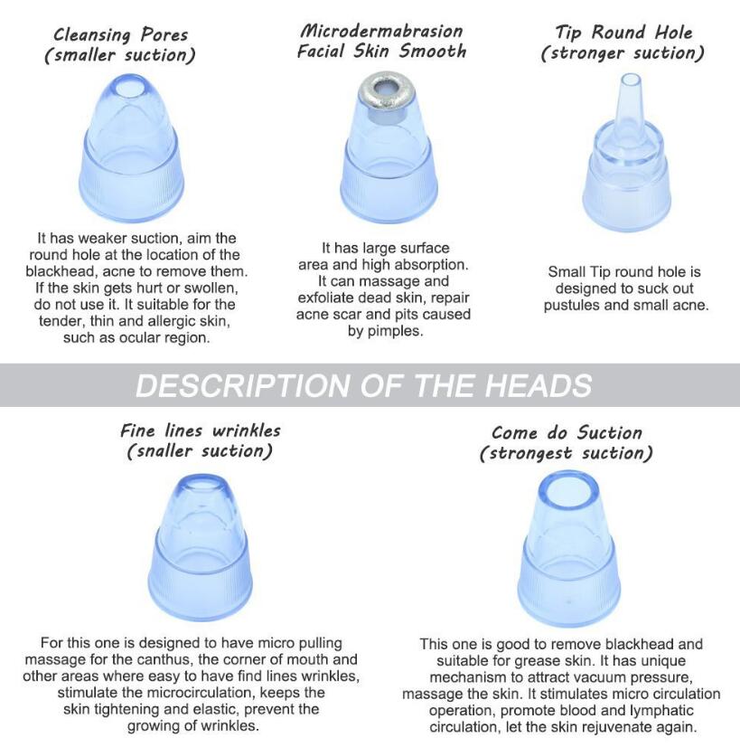 جهاز شفط الرؤوس السوداء الكهربائي لغسيل الوجه | Blackhead Instrument Electric Suction Facial Washing