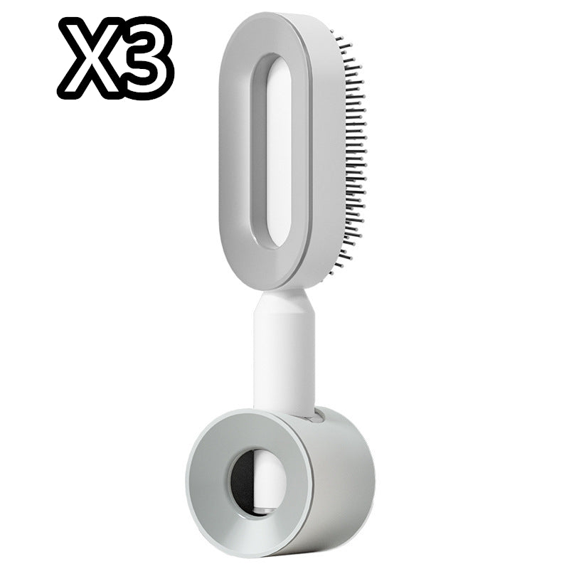 فرشاة شعر ذاتية التنظيف بضغطة واحدة مضادة للكهرباء لمساج فروة الرأس | Self Cleaning Hair Brush One-key Cleaning Anti-Static Airbag Massage Scalp Comb