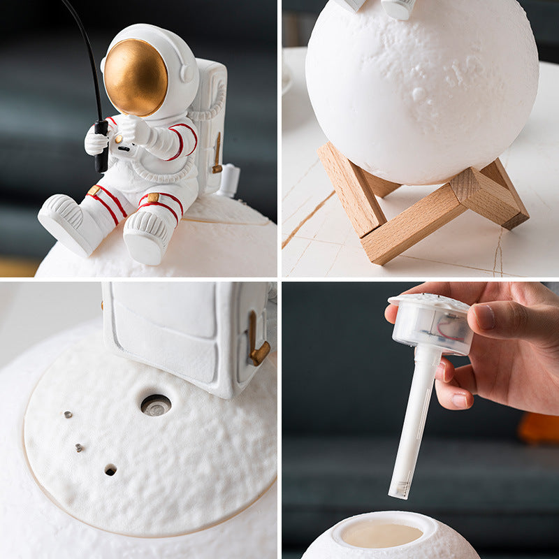 تمثال رائد فضاء مع مرطب وإضاءة ليلية | Astronaut Figurine Humidifier Night Light Home Decor